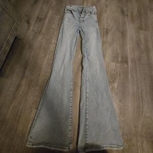 Women's Light Blue Flared American Eagle Regular Jeans